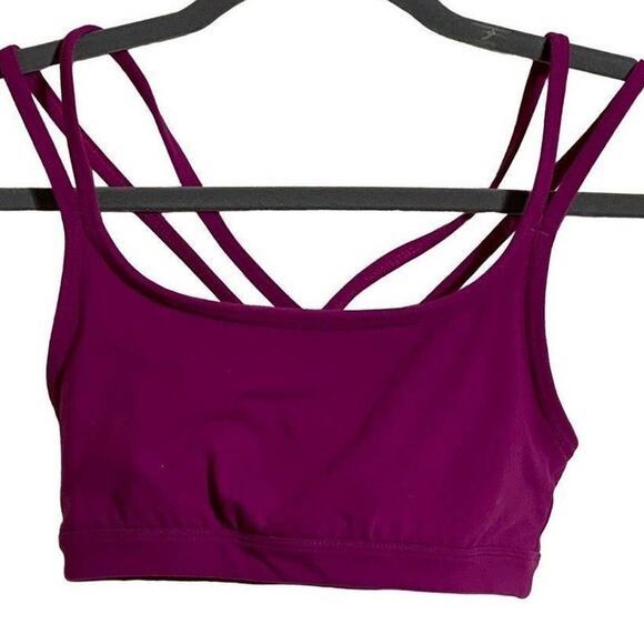 Athleta Strappy Purple Hyper Focus Padded Criss Cross Back Sports Bra XXS - Picture 1 of 10